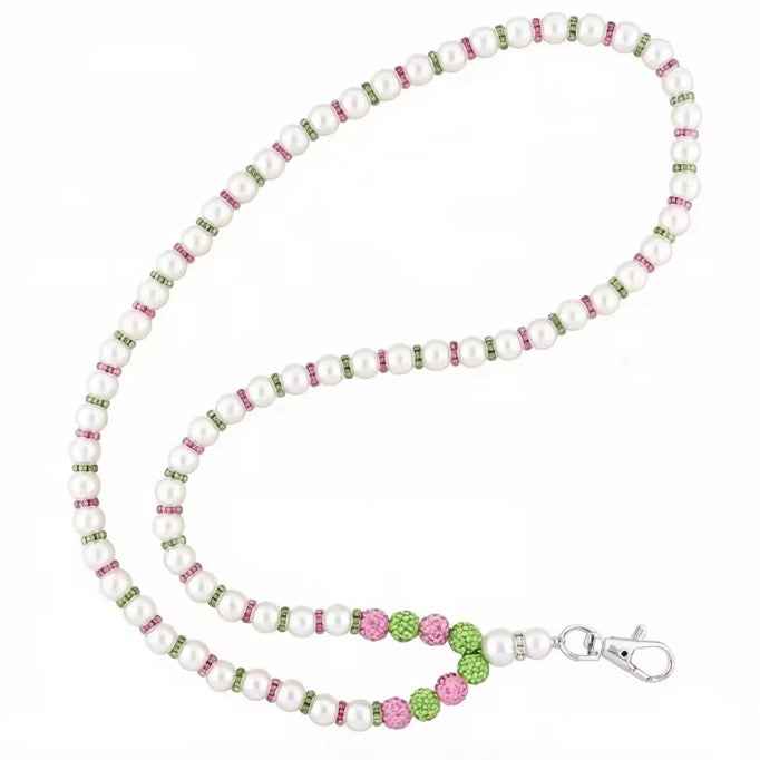 AKA Luxe Pearl Sparkle Lanyard
