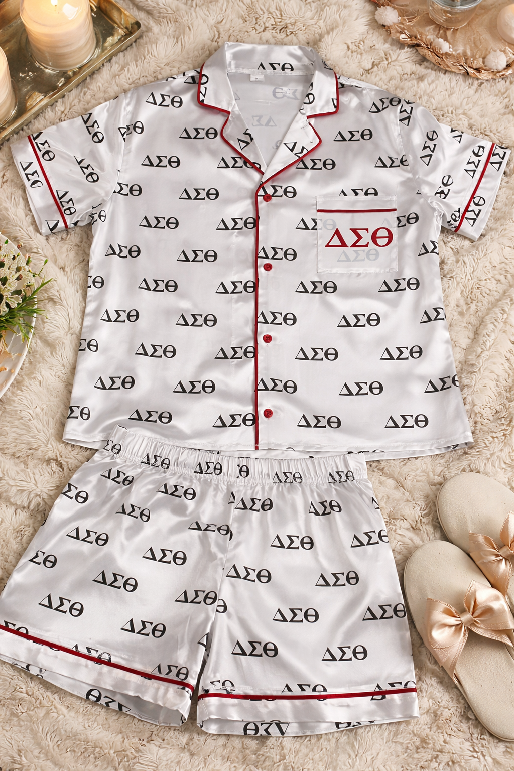Soror Soft Life Satin Pajama Set – Luxury Lounge Set