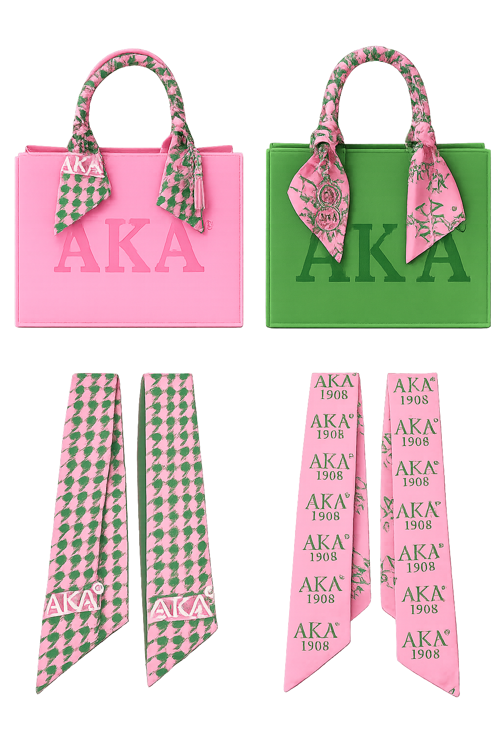 Bag, scarf and keychain set
