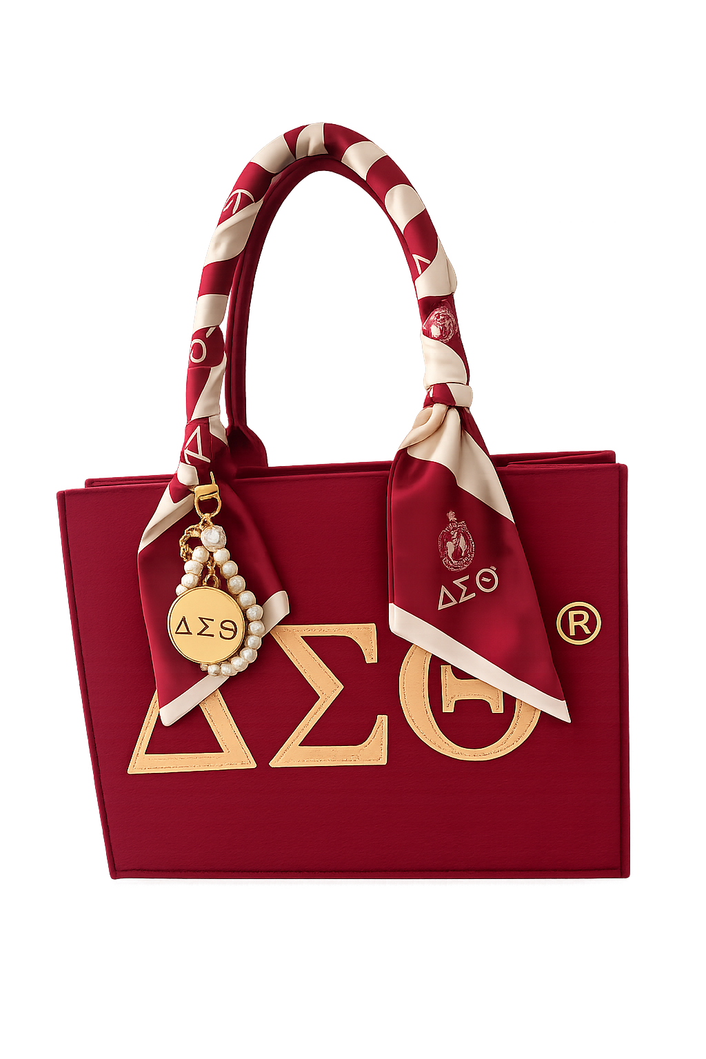 Large Crimson and cream, pearl purse accessory only