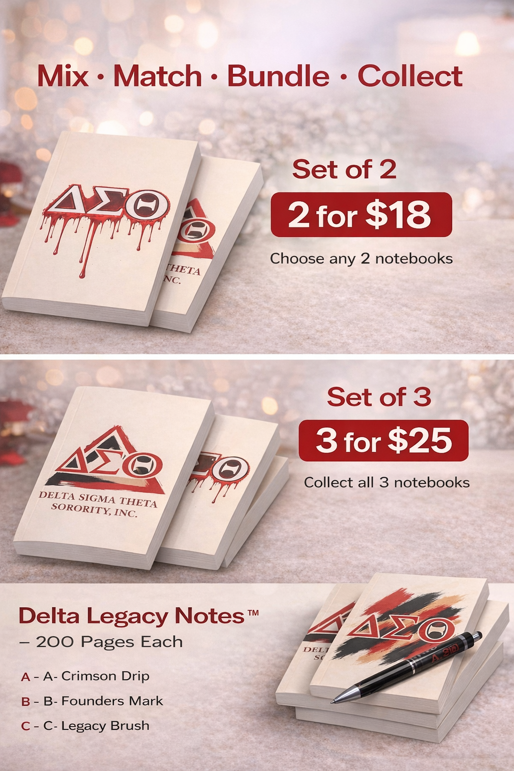 Delta Legacy Notes™ – 200-Page Softcover Notebook