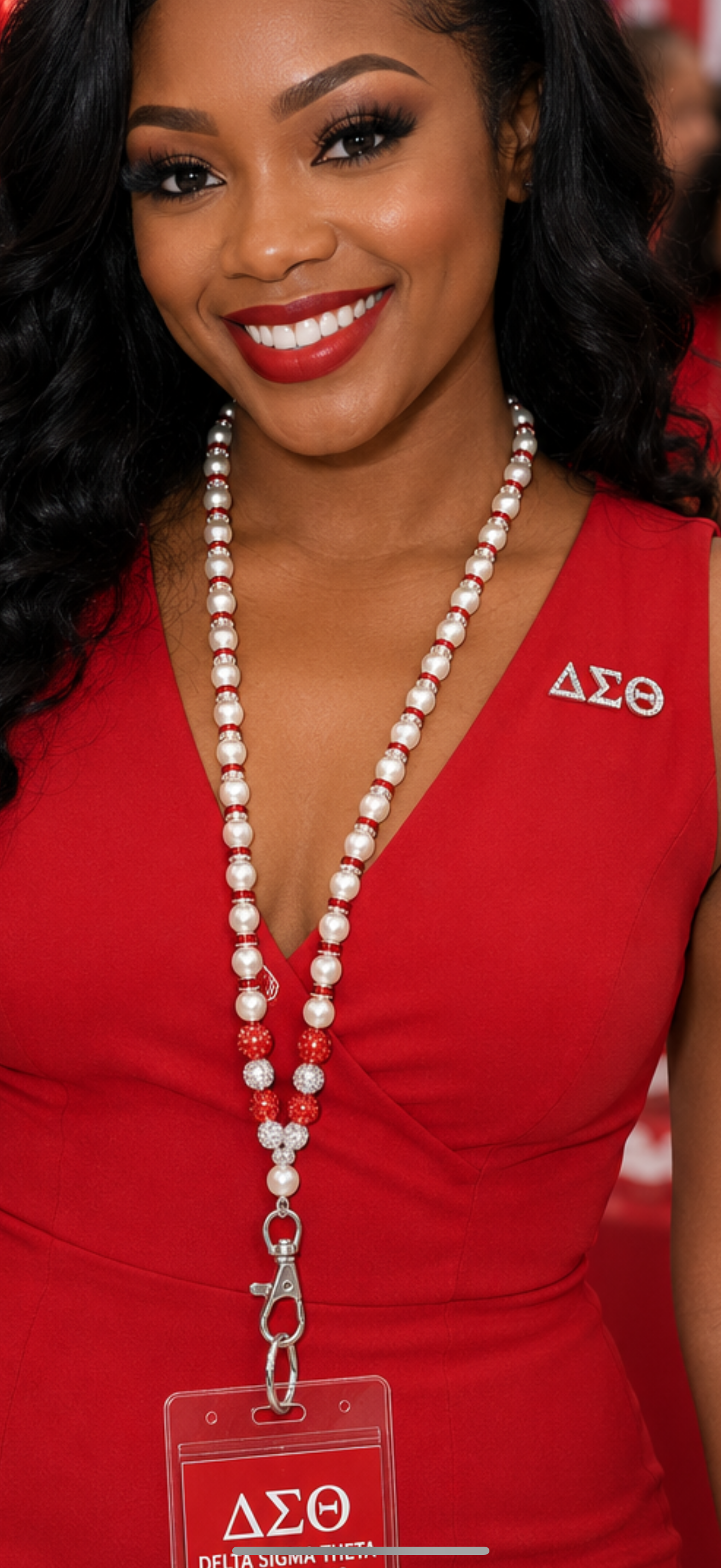Crimson Pearl Luxe Lanyard