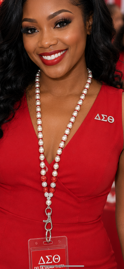 Crimson Pearl Luxe Lanyard