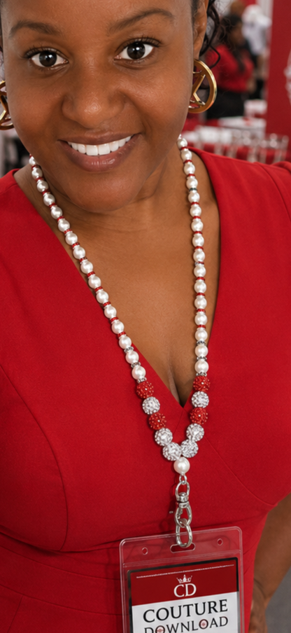 Crimson Pearl Luxe Lanyard