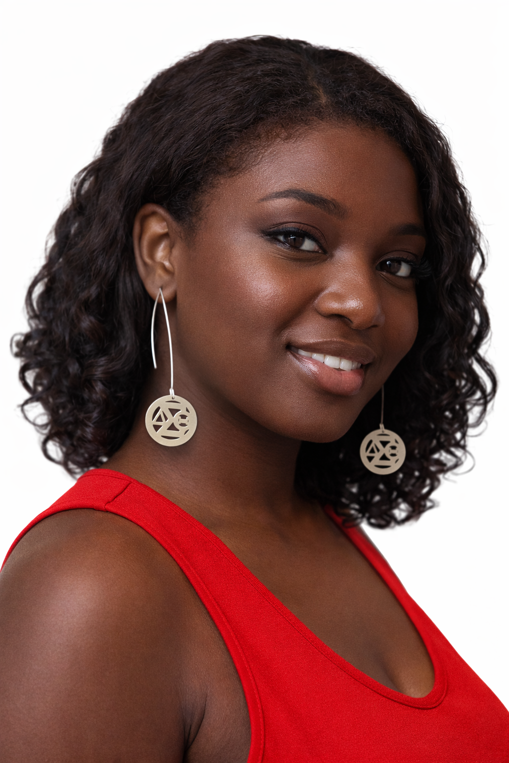 Delta Sigma Theta® Silver Dangle Earrings – Minimalist Greek Letter Cutout
