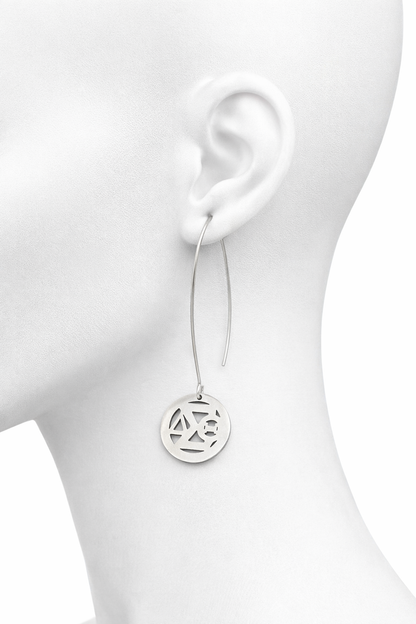 Delta Sigma Theta® Silver Dangle Earrings – Minimalist Greek Letter Cutout