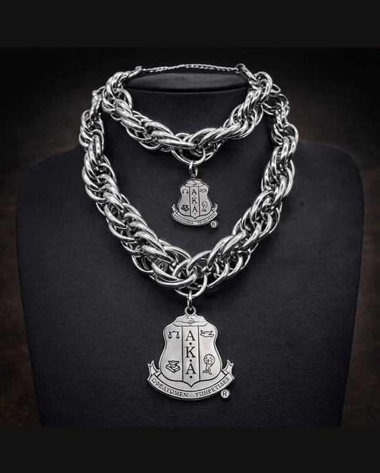 AKA Sterling Silver Necklace and bracelet set