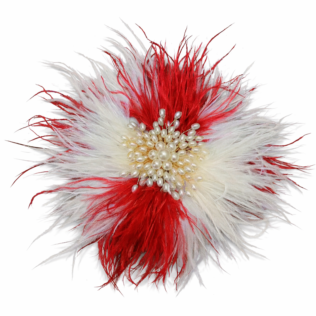 Pearl feather corsage