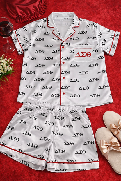 Soror Soft Life Satin Pajama Set – Luxury Lounge Set