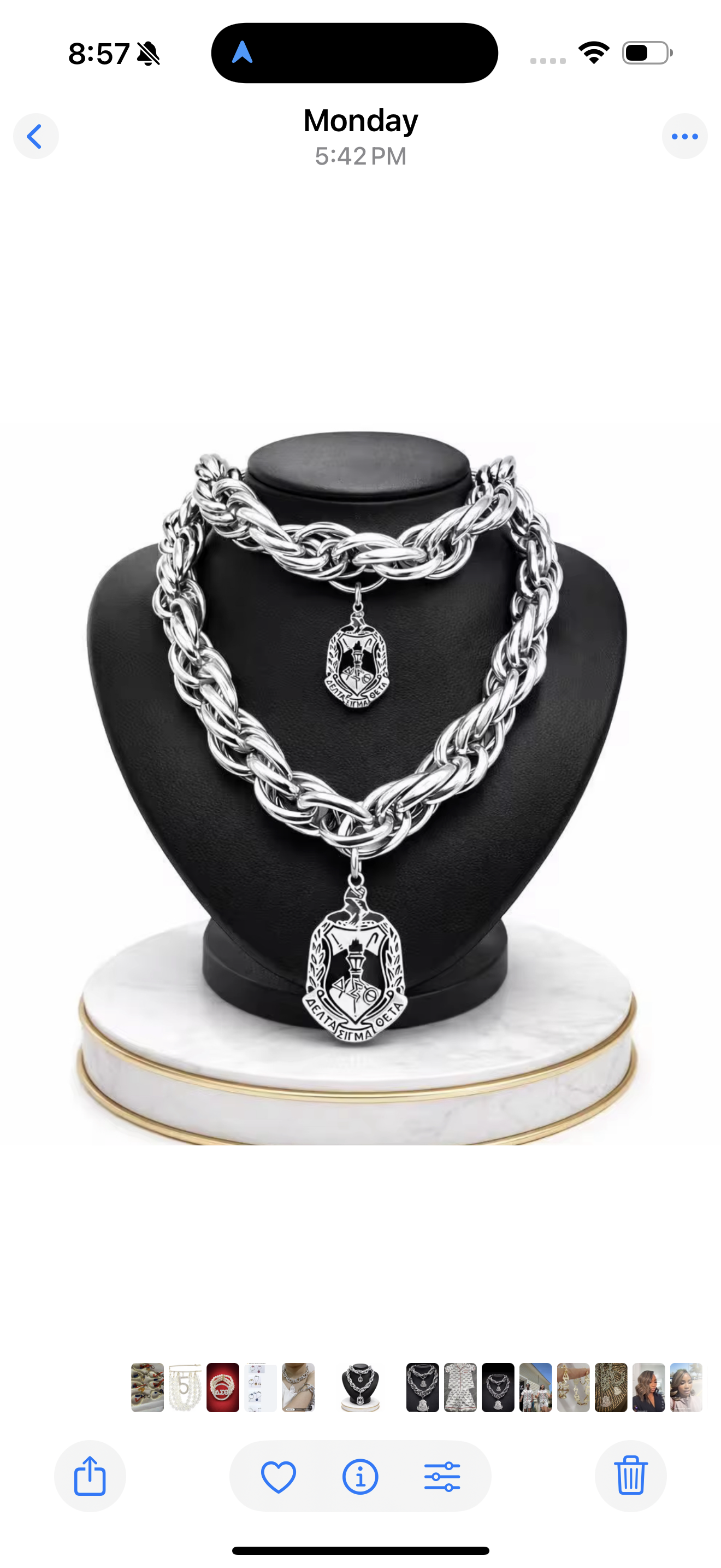 Delta Sigma Theta 1913 Statement Necklace & Bracelet Set