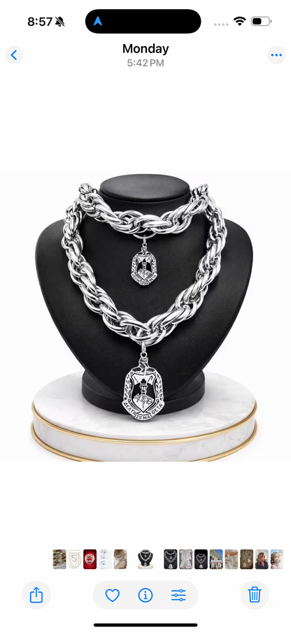 Delta Sigma Theta 1913 Statement Necklace & Bracelet Set