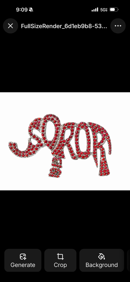 Sparkling “SOROR” Rhinestone Brooch