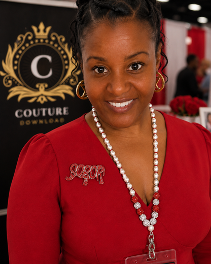 Sparkling “SOROR” Rhinestone Brooch