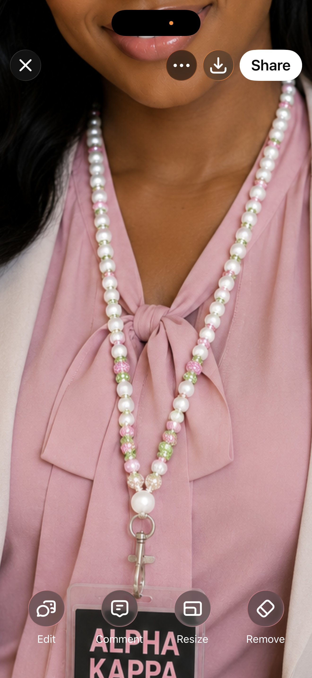 AKA Luxe Pearl Sparkle Lanyard
