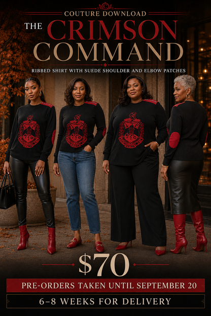 PRE-ORDER THE CRIMSON COMMAND
Ribbed Shirt with Suede Shoulder and Elbow Patches